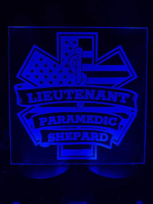 Custom large acrylic sign with 2 light stands – Light Up Your Space