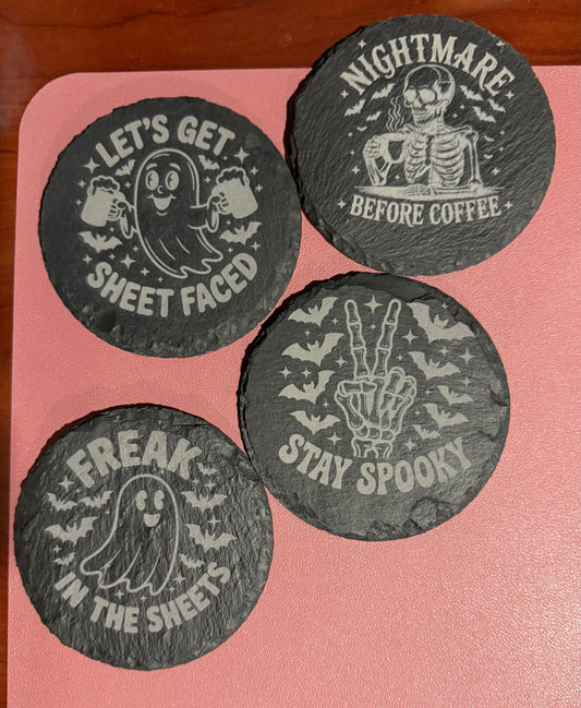 Black slate coasters