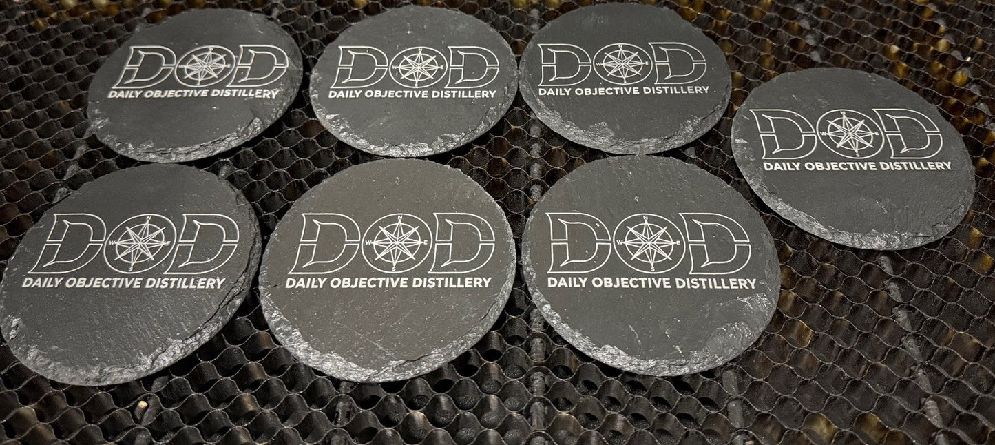 Black slate coasters