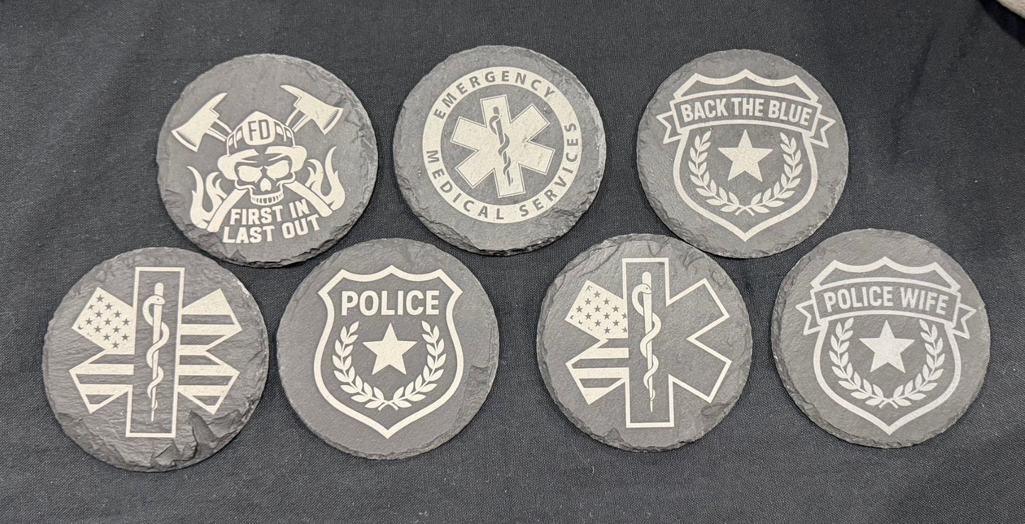 Black slate coasters