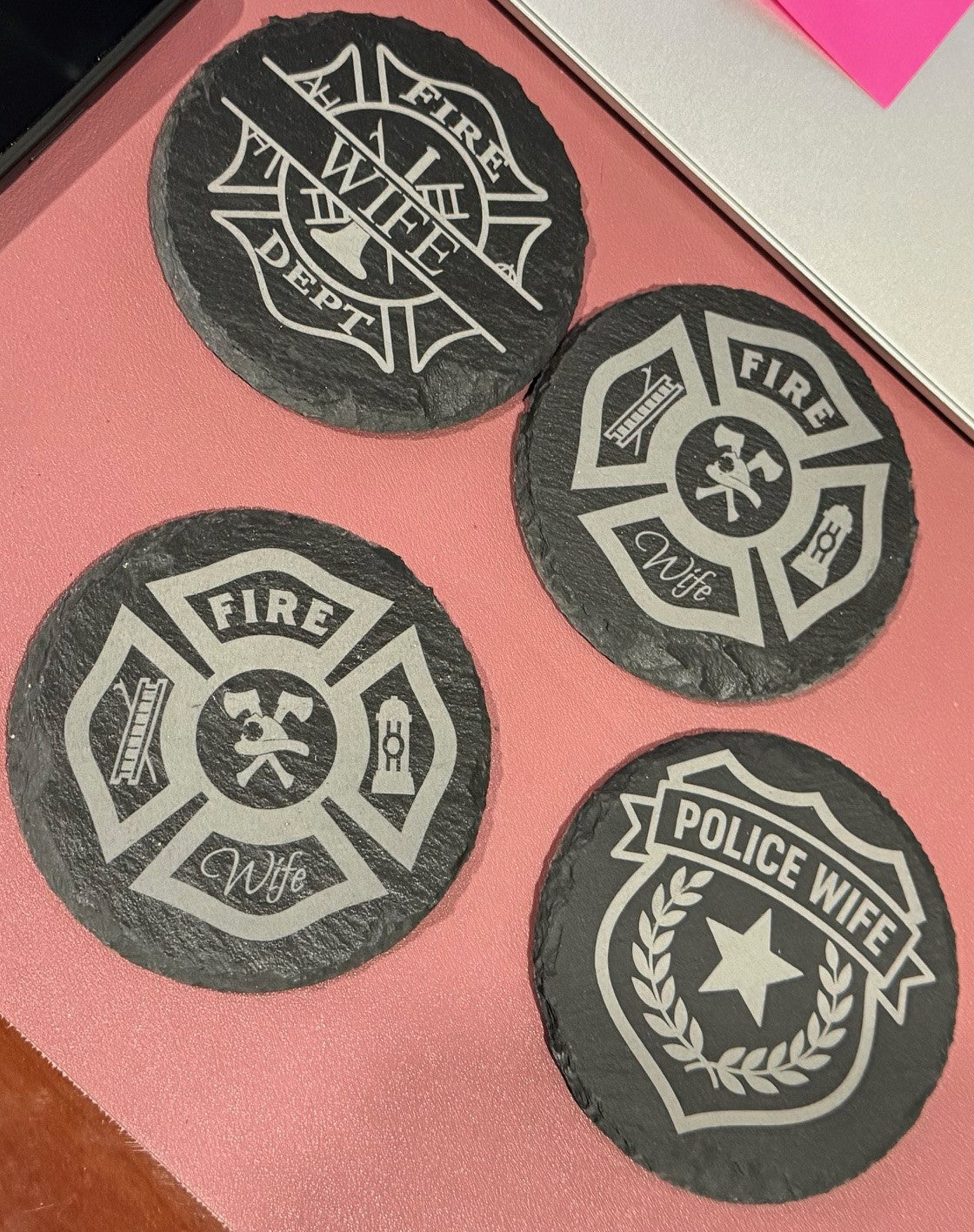 Black slate coasters