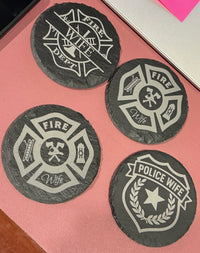 Black slate coasters